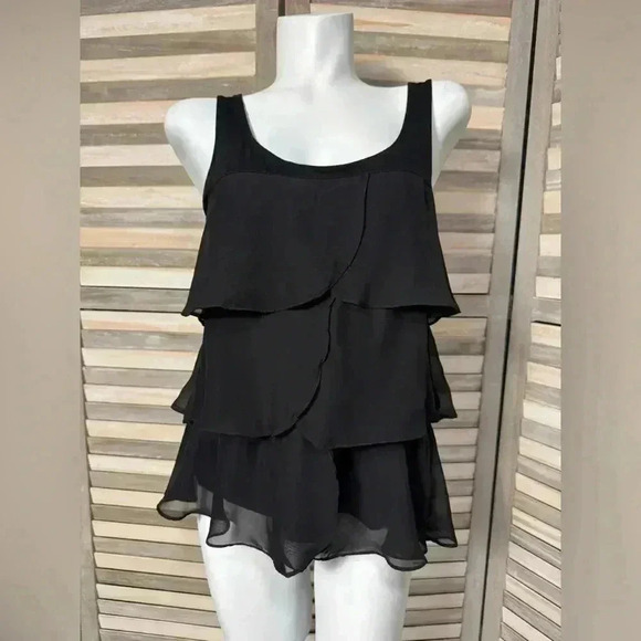 LC Lauren Conrad Tank Blouse Black M - Picture 1 of 6